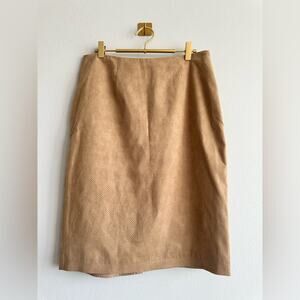 Chicos Women’s Tan Faux Suede Pencil Skirt Size Small